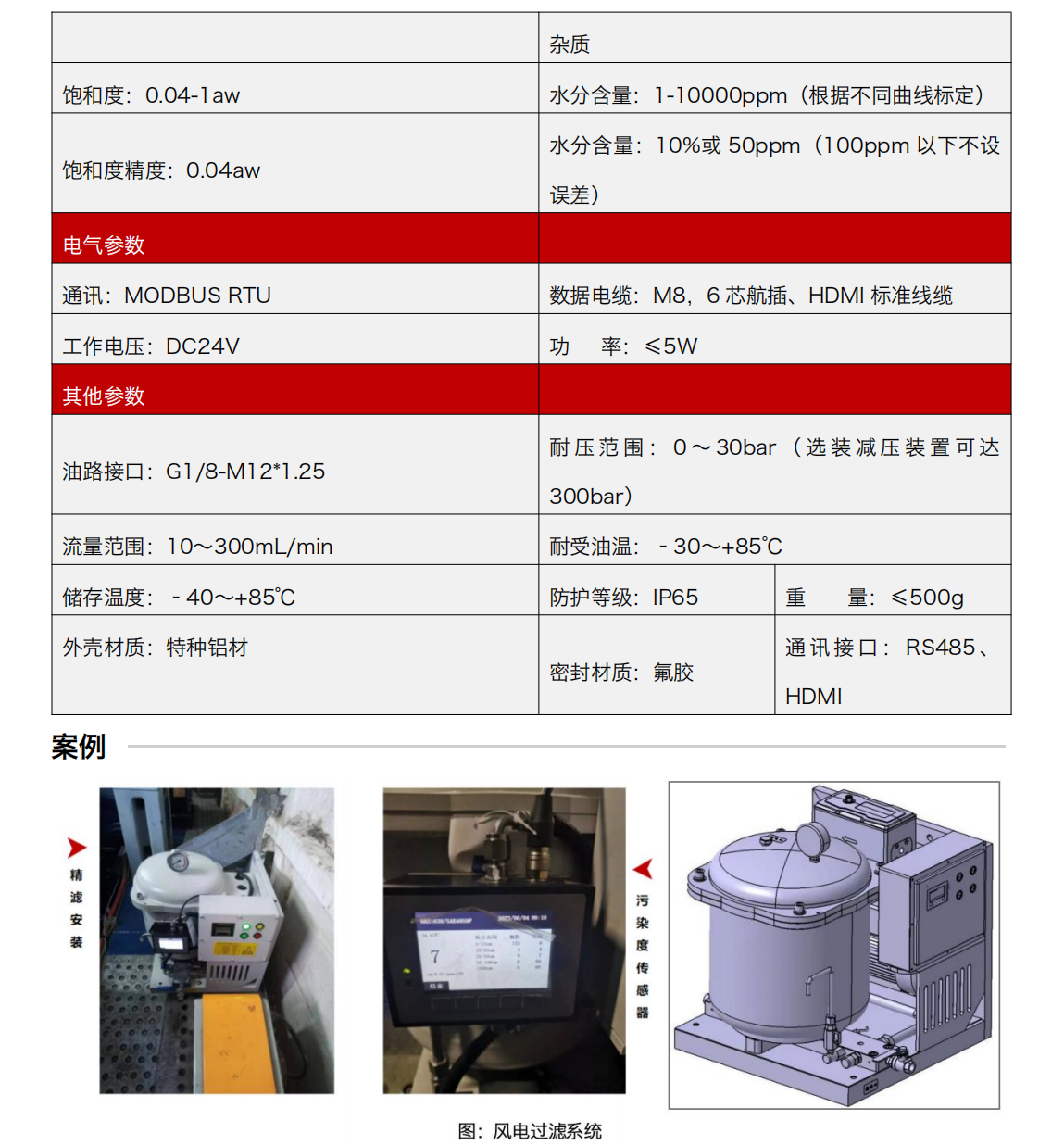 油液動態圖像顆粒傳感器 IFD-3 產品參數2